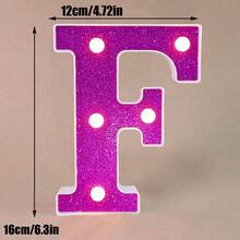 1pc 16cm Purple LED Letter Light, Alphanumeric Night Light, Battery Powered LED Light, Light‑Up Number Sign For Anniversary, Birthday Party Decoration, Wedding Background Decoration, Christmas And Halloween Party Home Bedroom Night Light. - Purple - View 38