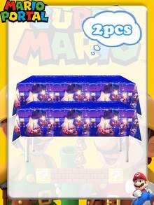 asmodee Multi-Sized Mario-Themed Plastic Tablecloths, Oil-Resistant And Easy To Clean. Ideal For Holiday, Birthday Themed Party And Banquet Table Decorations. - Multicolor - View 11