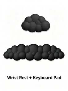 2pcs Cloud Shaped Keyboard & Mouse Wrist Rest Set, Made Of High Resilience Slow Rebound Material, Suitable For Home Desk And Office Workstation, Effectively Cushions Wrist Pressure, Provides Comfortable Wrist Support - View 9