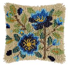 1PC 2D Flat Latch Hook Kit. Includes Mesh Printed Base, Colored Thread & Crochet Hook (No Pillow Core). Perfect For Handmade DIY Creation & Home Decor. Simple Flowers. For Home Decor Lovers. 43x43cm/17x17in. Perfect For Giving As A Holiday Gift - Simple Flowers - View 15