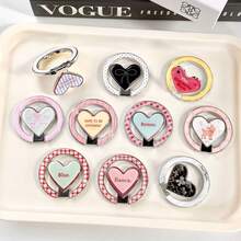 Ins Cartoon Heart Adhesive Mirror Phone Stand Back Sticker Makeup Mirror New Style For Watching Shows - Multicolor - View 3