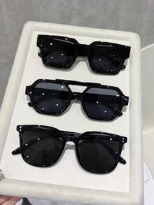 3 Pairs Men's Fashion Frame Sunglasses, Perfect Blend Of Modern Style And Vintage Charm, Suitable For Vacation, Party, Daily Life, Fits All Face Shapes - Multicolor - View 5