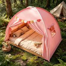 Abulun Single Bed Tent, Sensory Breathable Private Space Windproof Indoor Sleeping Tent - Pink - View 2