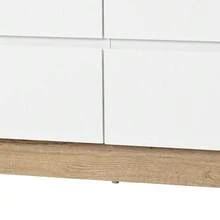 6-Drawer Chest Of Drawers With Lock, Storage Function, For Bedroom And Living Room, E1 Particle Board, White+Oak [OLD SKU:30211011AAA] - White - View 5