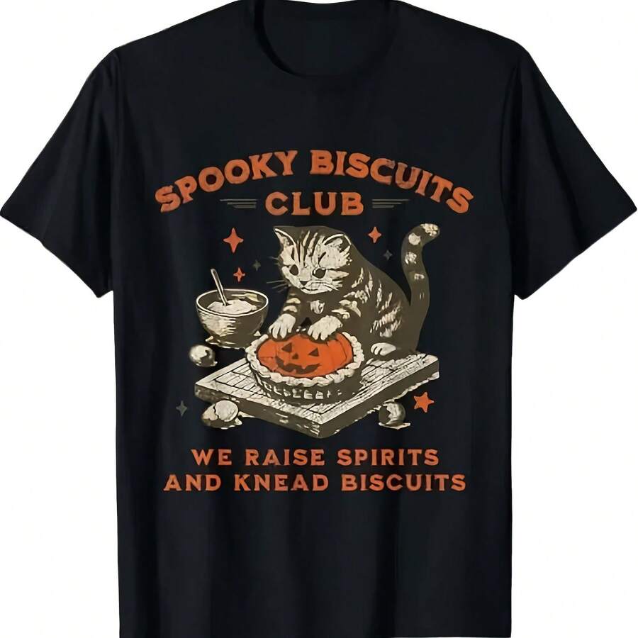 Women's T-Shirt With Cat Design, Fun For Baking On Halloween. - 款式 - 查看 1