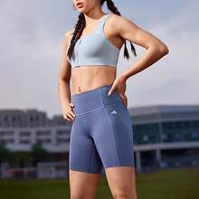 Adidas Women's Casual Printed Sports Tight Shorts For Fitness And Yoga - Blue - View 1