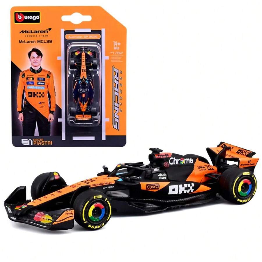 Burago 1/64 比例模型車 McLaren Mercedes MCL39 #81 Oscar Piastri 18-58001 (泡殼包裝) - Nastars