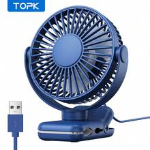 TOPK USB Clip-On Desktop Fan, Brushless Motor, Quiet Powerful Airflow, Strong Clip Ensures Secure Attachment, Stylish Design, Portable Cooling, High-Quality Structure, Mini Portable Personal Fan Suitable For Bedroom And Office - Multicolor - View 14