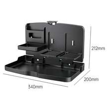 1/2pcs Multi-Function Car Back Seat Organizer, With Foldable Tray, Cup Holder And Phone Slot, Universal ABS Material Bracket, Car Back Seat Dining Table, Suitable For Food & Drinks, Car Storage, Camping Travel And Car Accessories - Black - View 5