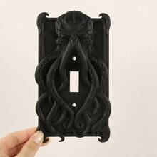 1pc 3D Printed Plastic Gothic Style Switch Panel, Halloween Octopus Medusa Creative Wall Decor Personalized Outlet Cover - Multicolor - View 9