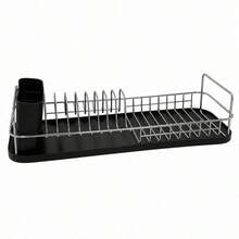 Stainless Steel Dish Drying Rack With Removable Drip Tray And Cutlery Holder, Kitchen Organizer With Non-Slip Base And Sturdy Grid Structure - 銀色 - 查看 11