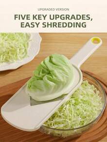 Multifunctional Handheld Slicer, Stainless Steel V-Shaped Blade, Comfortable Grip, Easy To Clean, Kitchen Salad Preparation Tool, No Power Needed To Slice Cabbage - Multicolor - View 4