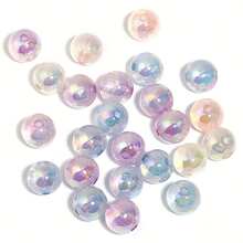 20pcs 12/16mm Acrylic Beads Shooting Star Glowing Round Beads For DIY Jewelry Making, Suitable For Phone Straps, Beaded Pens, Keychain Accessories - Multicolor - View 2