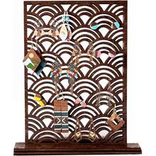 Wave-Design Wooden Earring Display Stand, 100-Hole Earring Organizer With Sturdy Base, Practical For Home Use And In-Store Display - Brown - View 7