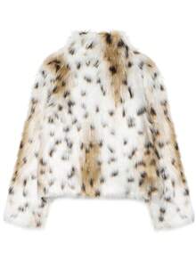 Women's Loose Lapel Patchwork Leopard Print Faux Fur Effect Coat, Autumn/Winter Vacation Jacket - Multicolor - View 7