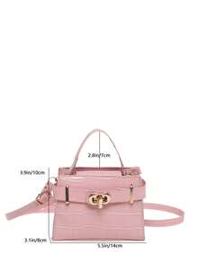 Bolso de hombro elegante para mujer, bolso de mano de cuero genuino de gran capacidad, bolso cruzado, bolso casual versátil y de moda para mujer, diseño ligero de calidad premium, resistente al agua y al desgaste, duradero, accesorio para mujer en primavera, otoño e invierno - Rosa - Ver 5
