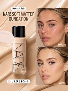 NARS Soft Matte Complete Foundation 10ml L1.5 Tahan Lama, Coverage Penuh, Ukuran Travel untuk Makeup Sehari-hari Saat Bepergian - 10 ml - View 10