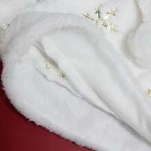 1pc/White Plush Snowflake Christmas Hat, Thick & Soft Holiday Party Costume Headpiece - White - View 4