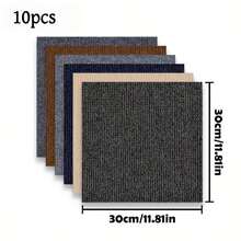 10pcs/Set Self-Adhesive Square Floor Carpet Tiles, Easy Tear & Easy Stick Non-Slip Floor Stickers, Aluminum Foil Backing, No Residue, Customizable Layout, Suitable For Bedroom, Living Room, Kitchen, Office - Solid Color - View 4