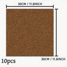 10pcs/Set Self-Adhesive Square Floor Carpet Tiles, Easy Tear & Easy Stick Non-Slip Floor Stickers, Aluminum Foil Backing, No Residue, Customizable Layout, Suitable For Bedroom, Living Room, Kitchen, Office - Solid Color - View 13