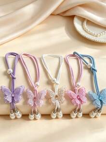 Butterfly Curtain Tieback, Pearl Decor, Adjustable Decorative Rope Curtain Clip, Suitable For Home Curtains, Bedroom, Nursery And Living Room Window Decoration - Multicolor - View 1