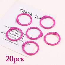 5pcs/10pcs/20pcs Rose Red Metal Loose Leaf Rings, Open Round Rings Hardware Accessories, Suitable For Notebook Binding, File Organization, Keychain, Bag Decoration And Handmade DIY Accessories - Book Clasp - View 11