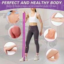 11pcs Gradient Color Fitness Resistance Bands Strength Training Rehabilitation Stretching Glute & Leg Workout Elastic Loops/Door/Handle - Multicolor - View 3