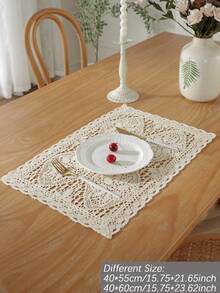 ABEST6522 Home&Living store 1 pieza Camino de mesa con abertura con bordado - Beis - Ver 17