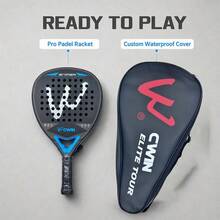 CWIN SNIPER Padel Racket, 1K High Rigidity Carbon Fiber Cortex Shock Absorbing Core Large Sweet Spot Non-Slip Grip Lightweight Paddle Tennis Racquet With Protective Carry Bag For Beginner Intermediate Players - Multicolor - View 2