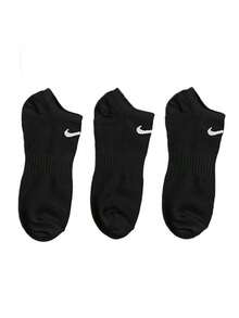Nike Unisex Socks 2026 New DRI-FIT Training Sports Fitness Support Soft Comfortable Breathable Crew Socks 3-Pack SX7678-010 - Black - View 4