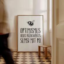 1pc Frameless Vintage Bee German Quote Wall Art Dorm Gift - Multi-color - View 6