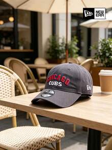 New Era Dark Gray Chicago Bears Embroidered Dad Hat, Vintage Soft Woven Fabric Cap, Unisex - Navy Blue - View 4