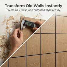 3D Relief Wall Panel, Thickened, Faux Brick Grid Renovation, Misaligned Assembly, Cuttable Peel And Stick, Suitable For Bedroom, Study, TV Background, Coffee Shop, Bar Artistic Wall Decor, Office Background Sticker, 324 X 24 Cm(Continuous) Size - 324*24cm (per Box) - View 5