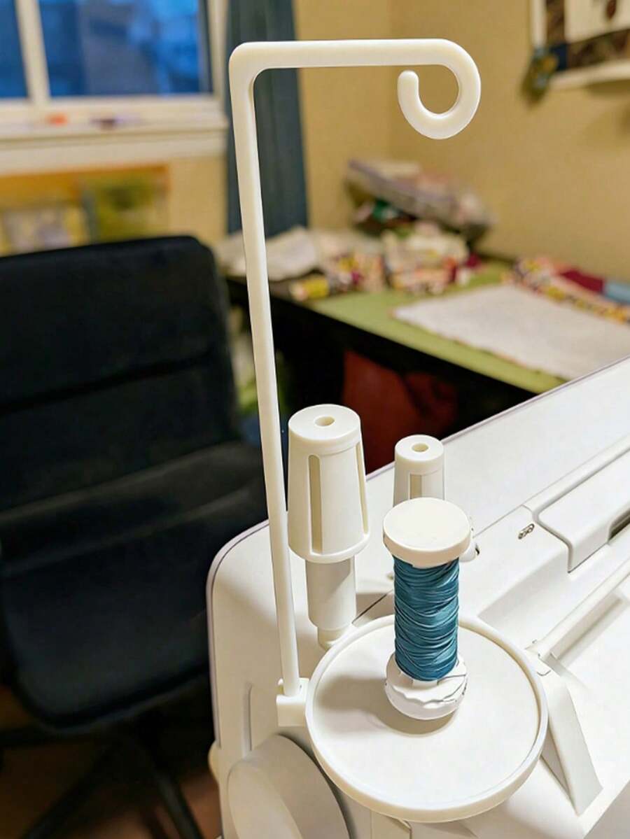 Guía de hilo para máquina de coser, soporte para un solo carrete, estante estable para carretes de máquina de coser, asegura una alimentación de hilo suave, organizador de almacenamiento de carretes para costura y bordado en el hogar, accesorios de almacenamiento de costura - Multicolor - Ver 1