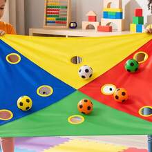4‑Color Bean Bag Toss Game Set, 2.1*1.4m Indoor Outdoor Throwing Game With 6 Random Color Soft Ball, Multicolor Target Toss Game For Backyard Beach Party Group Team Building Activities - 4-colors, 2.1*1.4m - View 5