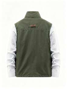 Men's Spring/Autumn Lightweight Outdoor Workwear Multi-Pocket Tactical Vest Jacket - Army Green - View 3