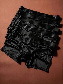 男士內褲套裝 (5件) - 舒適柔軟時尚四角內褲，運動內褲 - 黑色 - 查看 2