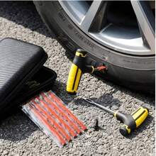 Kit Perbaikan Ban Tubeless untuk Mobil, Produk Sesuai Gambar, Kit Alat Tambal Ban Darurat Portabel, Termasuk Kunci Pas, Strip Karet Tahan Lama, Alat Perbaikan Ban Berbentuk T, Cocok untuk Sepeda Motor, SUV, dan Kendaraan Off-Road - A - View 3