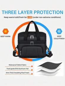 NEWHEY Men's Lunch Boxes Double Compartment Insulated Lunch Bags Lunch Bags Reusable Thermal Lunch Boxes For Adults Large Capacity Drip-Proof - Multicolor - View 7