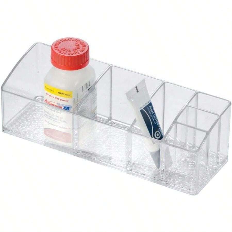 Med+ Weekly Pill Box Sorting Box With 6 Compartments Ideal For , Vitamin Pills Transparent Plastic - Short Organizer - View 1