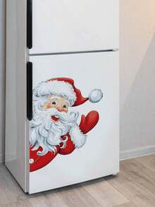 1PC Christmas-Themed Wall Sticker, Cute Snowman / Christmas Ball / Peeking Santa, PVC Self-Adhesive Sticker, Removable And Waterproof, Suitable For Fireplace, Doors, Cupboards, And Windows, Christmas Home Party Atmosphere Decoration Sticker - Wall Stickers - View 10