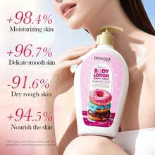 BIOAQUA 400ML 草莓蛋糕甜甜圈保濕身體乳液，抗老緊緻肌膚霜，保濕護膚，緊緻面部與身體肌膚抗皺，乾性肌膚/油性肌膚抗老霜 - 粉色 - 查看 9