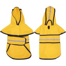 1pc Adjustable Waterproof Dog Raincoat With Sliding Hood, Durable Pet Rain Jacket With Reflective Strip And Drawstring Hole, Suitable For Small, Medium, Large Dogs And Puppies (1pc Drawstring Included) - Multicolor - View 5