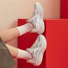 XTEP Women's Versatile Retro Dad Sneakers Lightweight Casual Sports Shoes - White/Gray - View 4