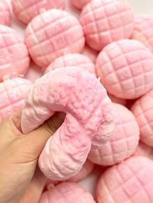 Crunchy Texture Pink/Yellow Extra Large Simulated Pineapple Bun Squishy, Slow Rebound Slow Rising Soft Squeeze Toy, Quiet Stress Relief Sensory Toy, Pineapple Desktop Decor For School & Office - Multicolor - View 7