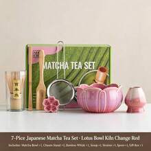 1pc/5pcs/7pcs Set Petal Raku Matcha Tea Set, Pink/Green Optional, Matcha Bowl, Matcha Full Set Tools, Complete Matcha Tools, Matcha Whisk Set, Matcha Tools, Matcha, Matcha Plate, Matcha Tools, Cup, Matcha Related Products, Including Matcha Bowl, Matcha Whisk, Matcha Cup, Matcha Whisk, Matcha Spoon, Tea Bowl Set, Matcha Brewing Tools - Multicolor - View 2
