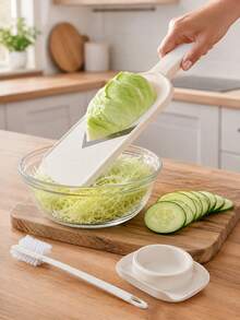 Multifunctional Handheld Slicer, Stainless Steel V-Shaped Blade, Comfortable Grip, Easy To Clean, Kitchen Salad Preparation Tool, No Power Needed To Slice Cabbage - Multicolor - View 13