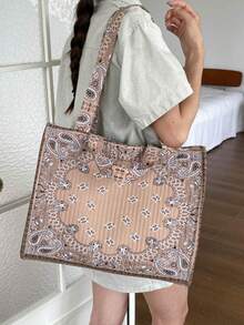 BAILEE Túi tote Avant-Garde in họa tiết, thiết kế hai quai xách, phù hợp phối đồ và làm quà tặng - Nhiều màu - Xem 4