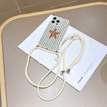 Convenient Lanyard Phone Case With Multi-Functional Adjustable Lanyard And Crossbody Shoulder Strap, Leather Texture Antique White, Easy-To-Use TPU Anti-Drop Protective Case Compatible With Apple 11/12/13/14/15/16/17 Pro Max, Suitable As Birthday And Christmas Gift For Family, Couples, Friends - Multicolor - View 2