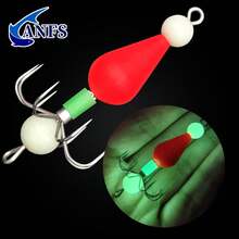ANFS 5pcs Night Glowing Squid Hook Bait With Sharp Stainless Steel Hooks - Ideal For Night Fishing, Perfect Fishing Gift For Angler - Multicolor - View 7